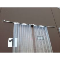 Sliding Mount Strip Door Kit - 84 in. X 72 in. Frosted - Glazed 8 in. strips with 50% overlap - Common Door Kit (Hardware included)